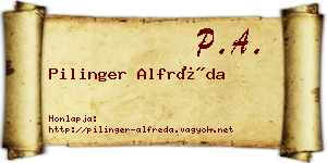 Pilinger Alfréda névjegykártya